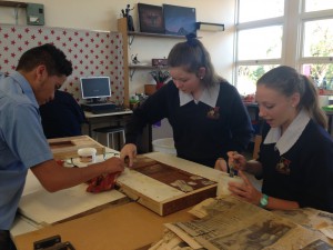 Students work on the Bodja Chair project